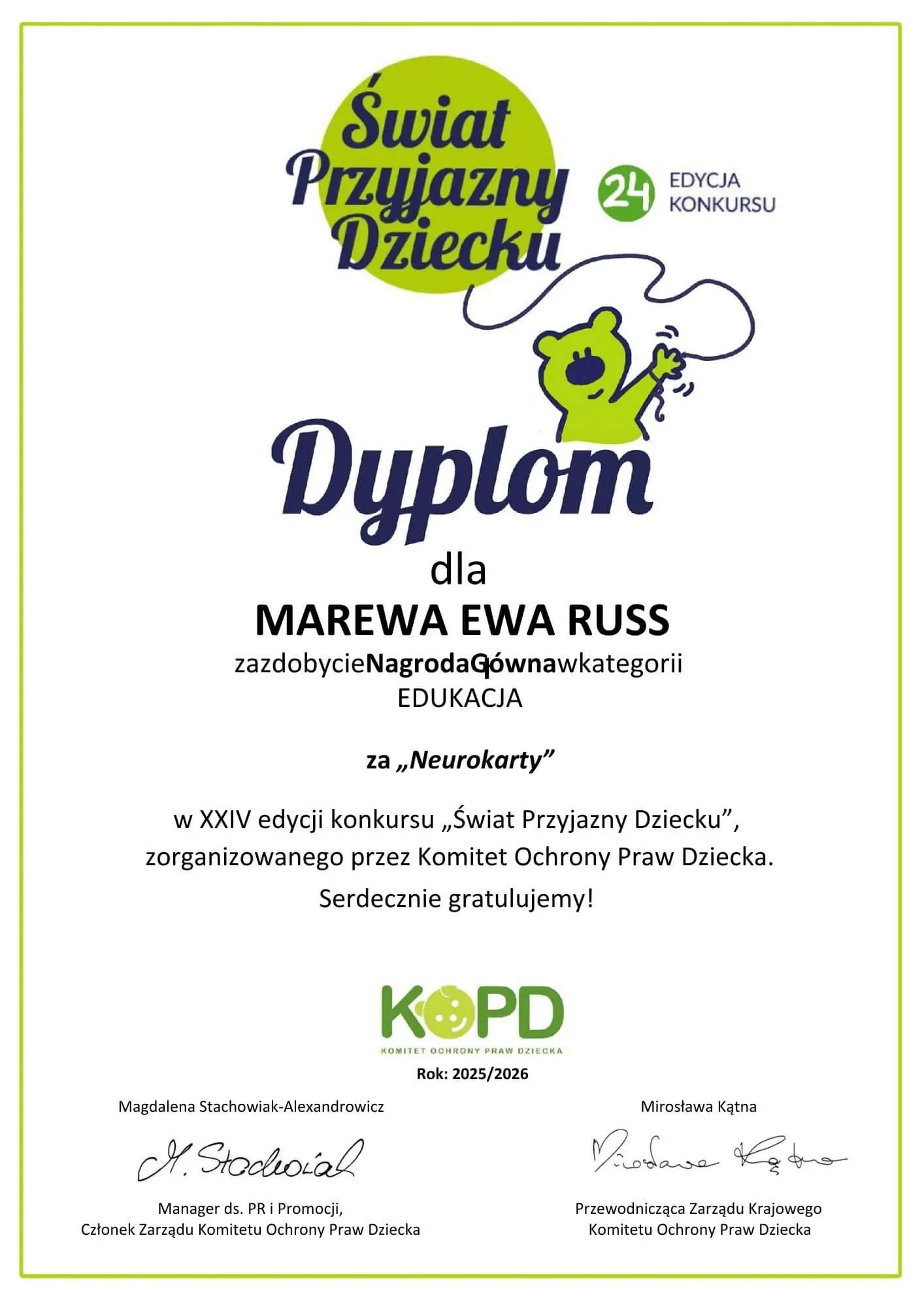 Dyplom KOPD